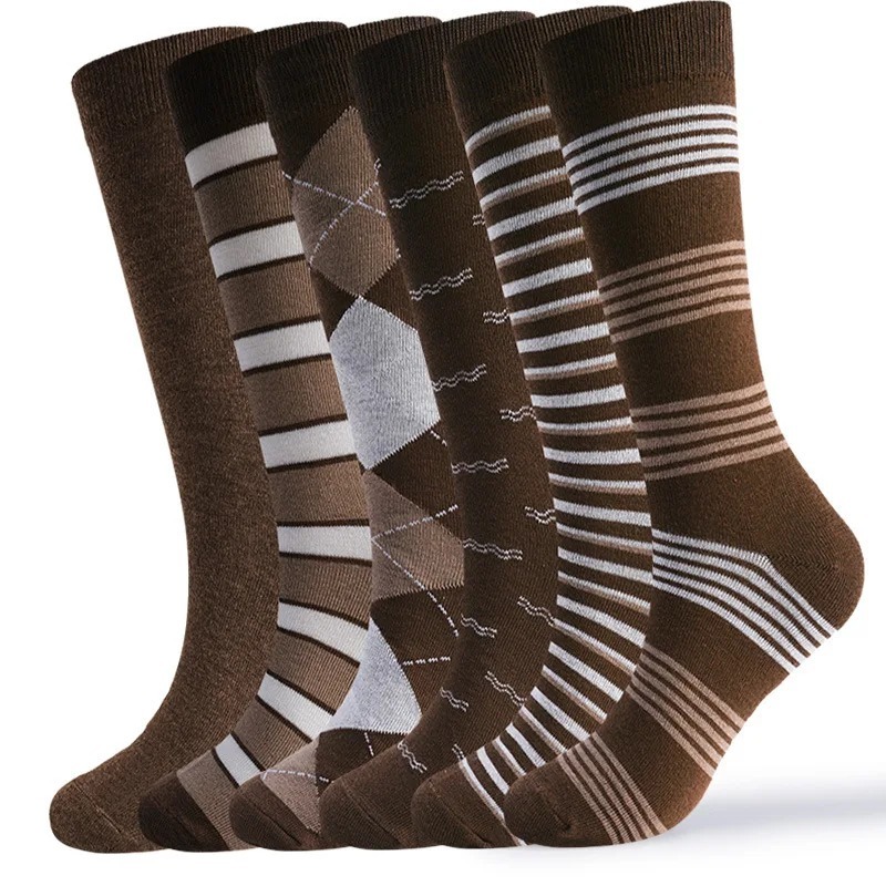 6 Pairs Vintage Brown Argyle S - Dress Sock Men ulasan dan harga