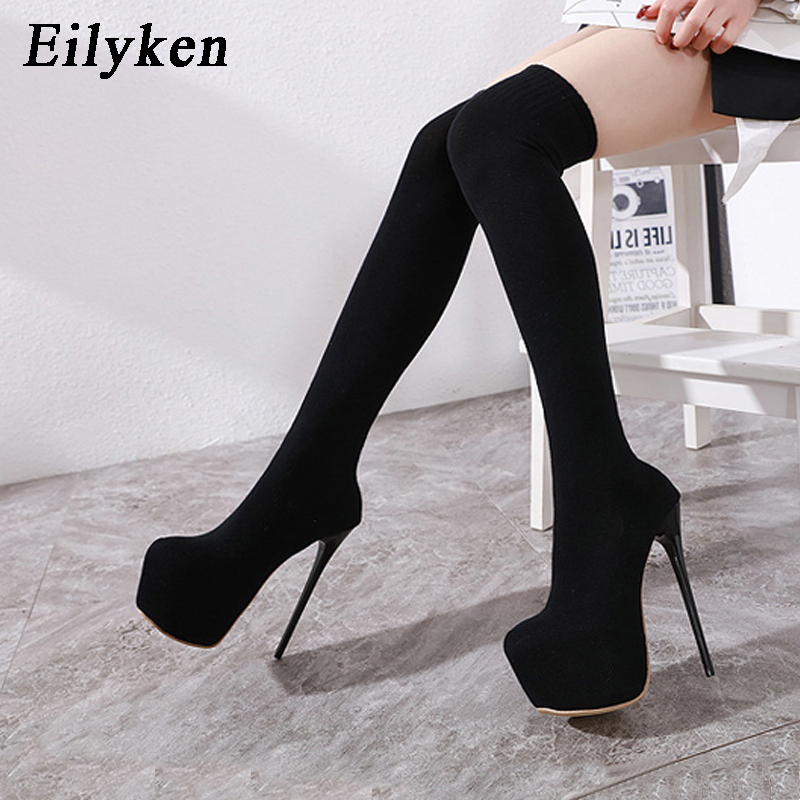 Eilyken 17CM Platform Heels Wo - Knee High Sock Women ulasan dan harga
