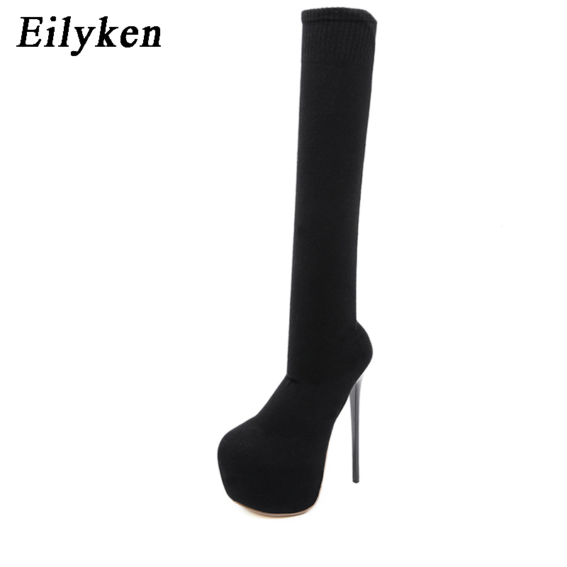 Eilyken 17CM Platform Heels Wo - Knee High Sock Women ulasan dan harga