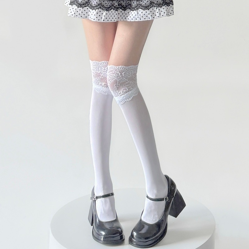 Spring Autumn White Lace Ruffl - Boot Sock Slouchy ulasan dan harga