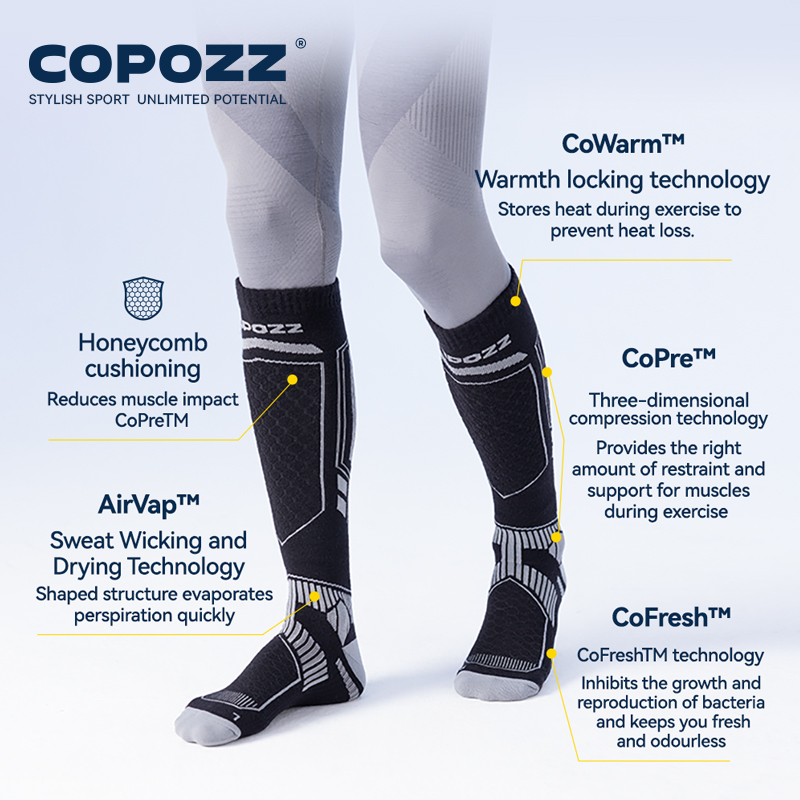 COPOZZ Merino Wool Winter Ski  - Knee High Sock Women ulasan dan harga