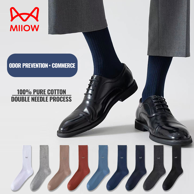 MiiOW 100% Pure Cotton Socks M - Dress Sock Men ulasan dan harga