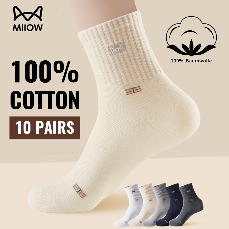 MiiOW 100% Pure Cotton Socks M - Dress Sock Men ulasan dan harga