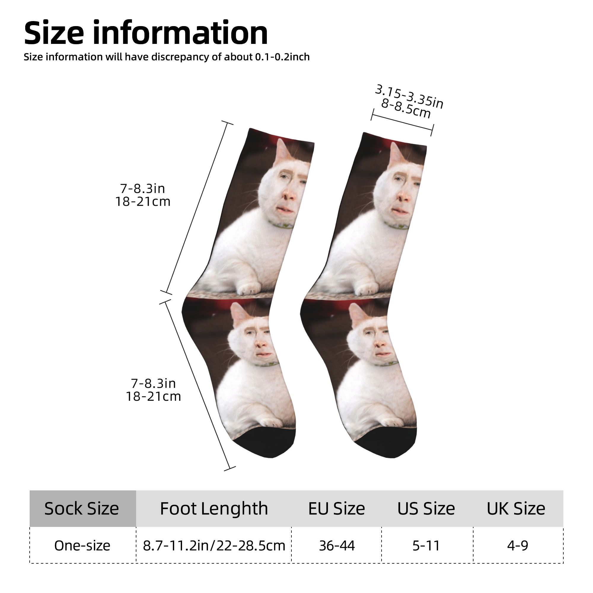 Custom Nicolas Cage Cat Meme M - Dress Sock Men ulasan dan harga